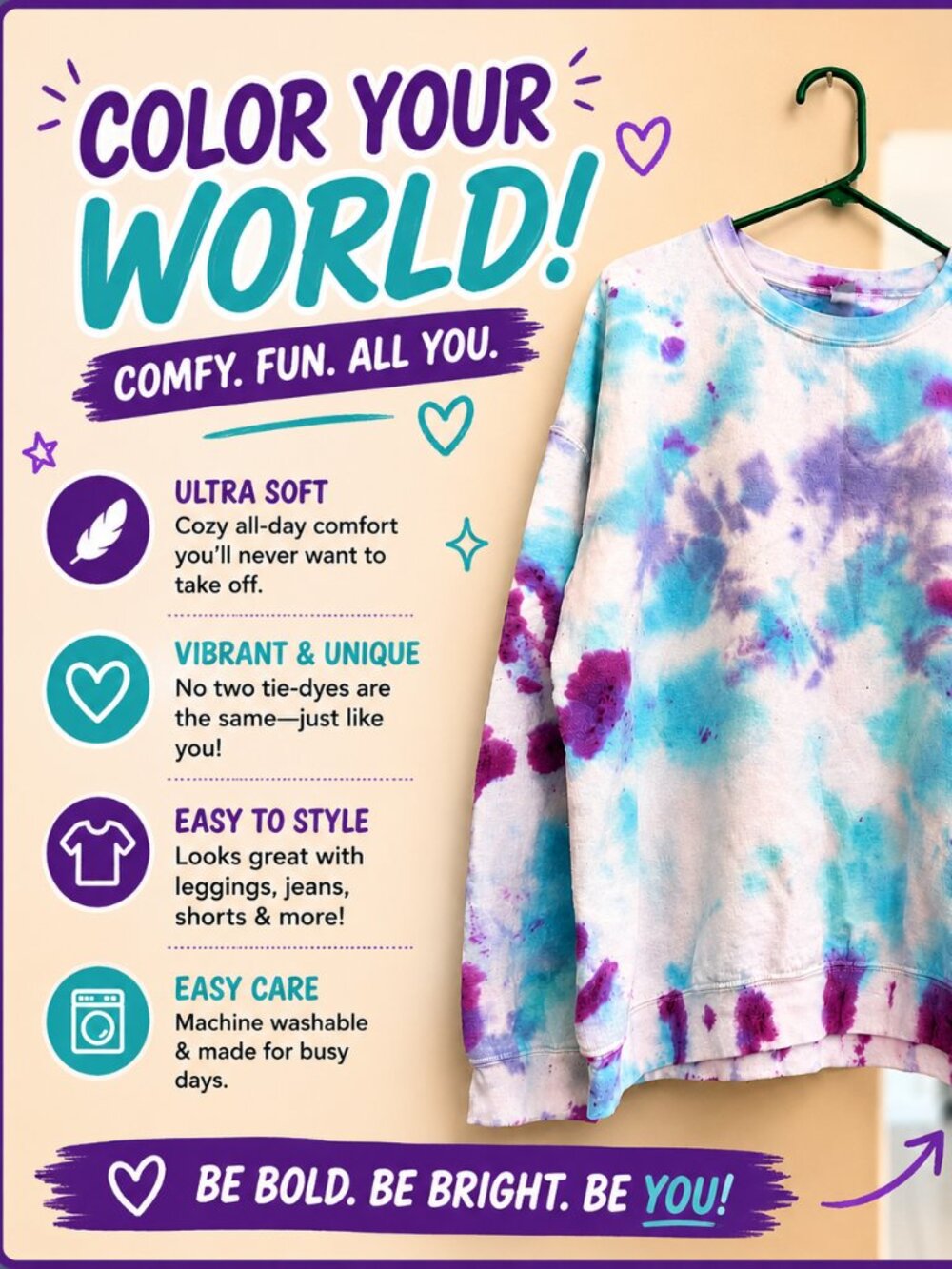 Women’s Tie Dye Sweatshirt 2XL